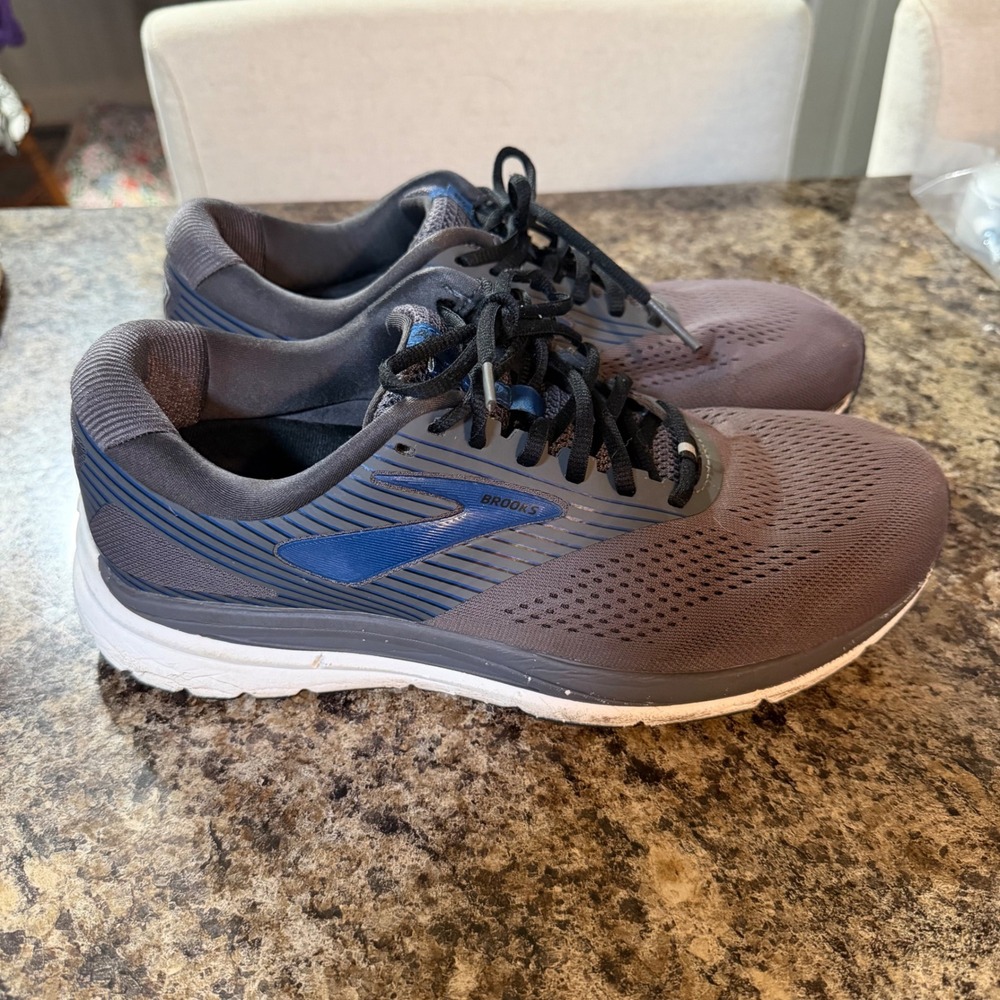 Brooks Addiction 14 Mens Running Shoes Grey Blue Extra Wide 4E 9.5 1103174E028